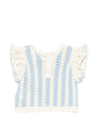 T-shirt per neonata Louise Misha Kids multicolor con lavorazione a uncinetto - Rubino Kids