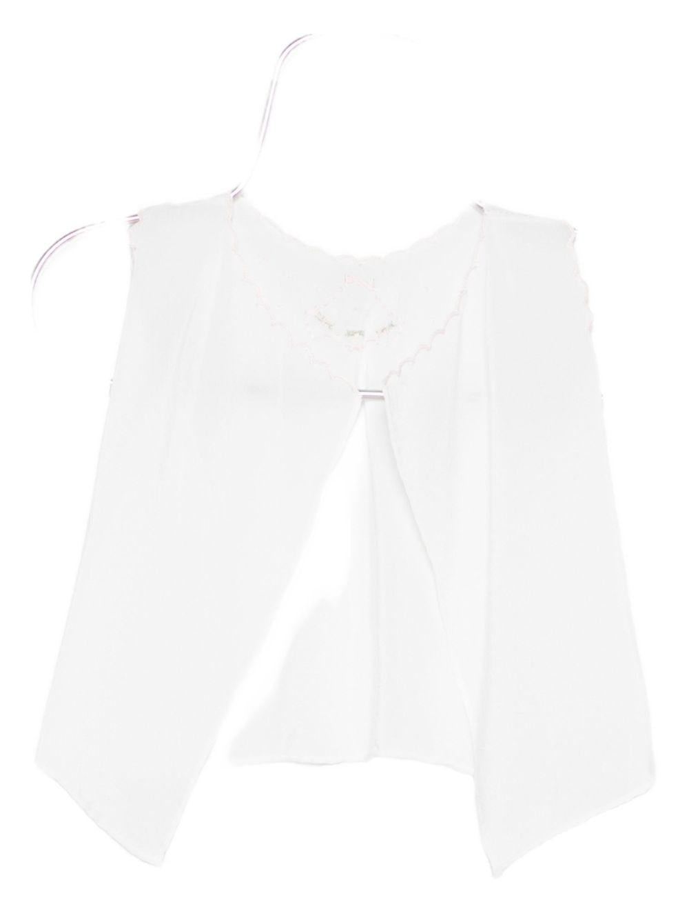 T-shirt per neonata Mariella Ferrari bianca con bordo smerlato - Rubino Kids