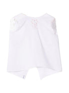 T-shirt per neonata Mariella Ferrari bianca con ricamo rosa - Rubino Kids