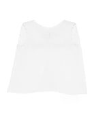 T-shirt per neonata Mariella Ferrari bianco con dettagli ricamati - Rubino Kids