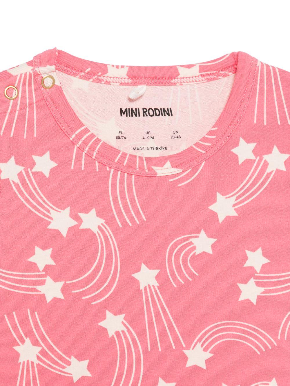 T-shirt per neonata Mini Rodini rosa con stampa stelle all - over - Rubino Kids