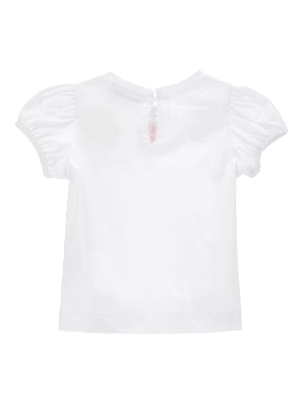 T-shirt per neonata Monnalisa bianca con maniche a palloncino - Rubino Kids