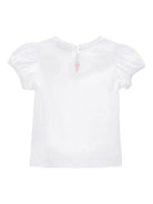 T-shirt per neonata Monnalisa bianca con maniche a palloncino - Rubino Kids
