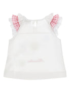 T-shirt per neonata Monnalisa bianca con stampa a fiori - Rubino Kids