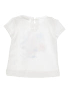 T-shirt per neonata Monnalisa bianca con stampa a fiori - Rubino Kids