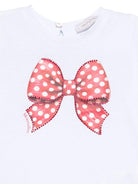 T-shirt per neonata Monnalisa bianco con stampa fiocco sul davanti - Rubino Kids