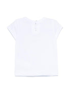 T-shirt per neonata Monnalisa bianco con stampa fiocco sul davanti - Rubino Kids