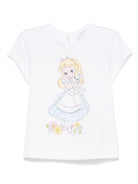 T-shirt per neonata Monnalisa bianco con stampa grafica x Disney - Rubino Kids