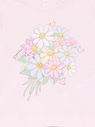 T-shirt per neonata Monnalisa rosa in jersey con stampa bouquet - Rubino Kids