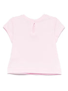 T-shirt per neonata Monnalisa rosa in jersey con stampa bouquet - Rubino Kids