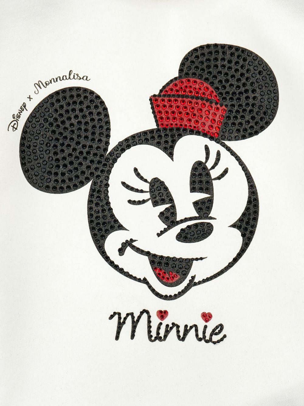 T-shirt per neonata Monnalisa x Disney bianca con stampa Minnie Mouse - Rubino Kids