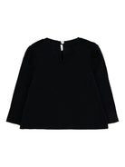 T-shirt per neonata Moschino Kids nero a maniche lunghe con stampa Teddy Bear - Rubino Kids