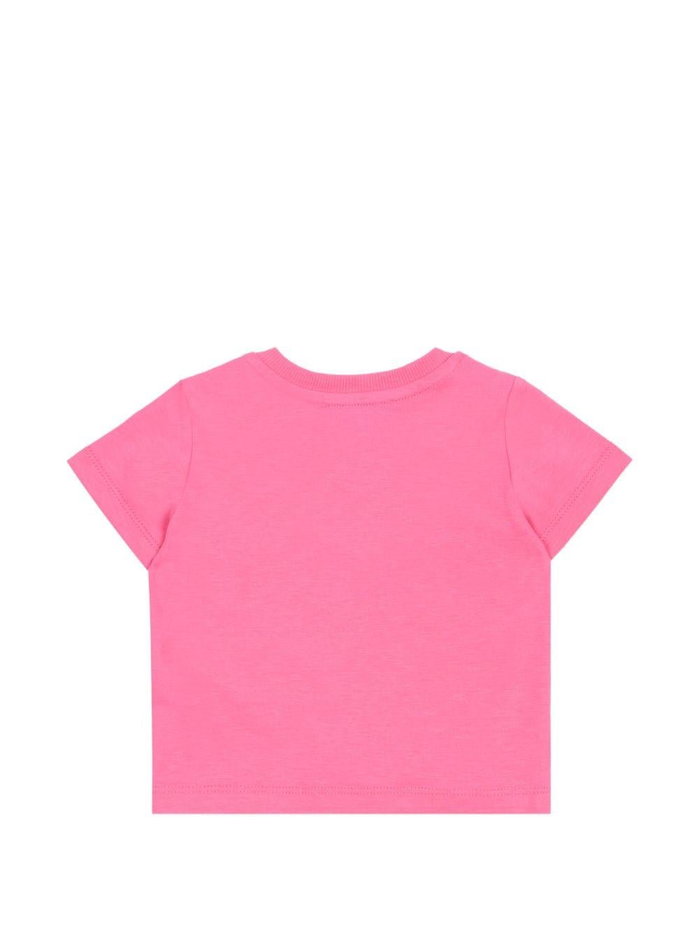 T-shirt per neonata Moschino Kids rosa con motivo Teddy Bear - Rubino Kids