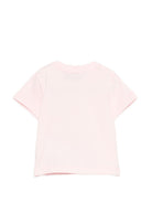 T-shirt per neonata Moschino Kids rosa con ricamo orsetto - Rubino Kids