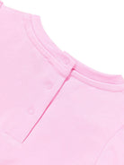 T-shirt per neonata Moschino Kids rosa con stampa Teddy Bear con cuore - Rubino Kids