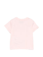 T-shirt per neonata Moschino Kids rosa con stampa Teddy Bear su nuvola - Rubino Kids