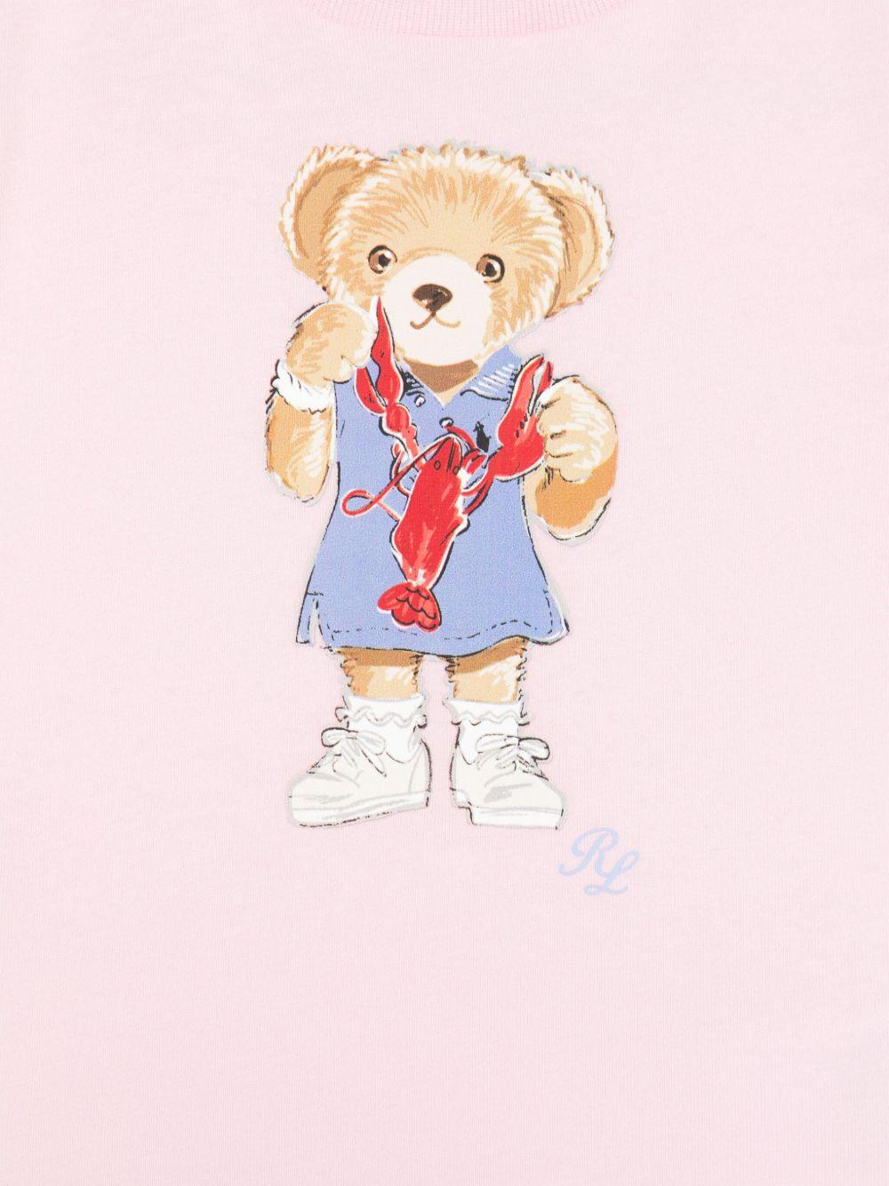 T-shirt per neonata POLO RALPH LAUREN KIDS rosa con motivo Polo Bear - Rubino Kids