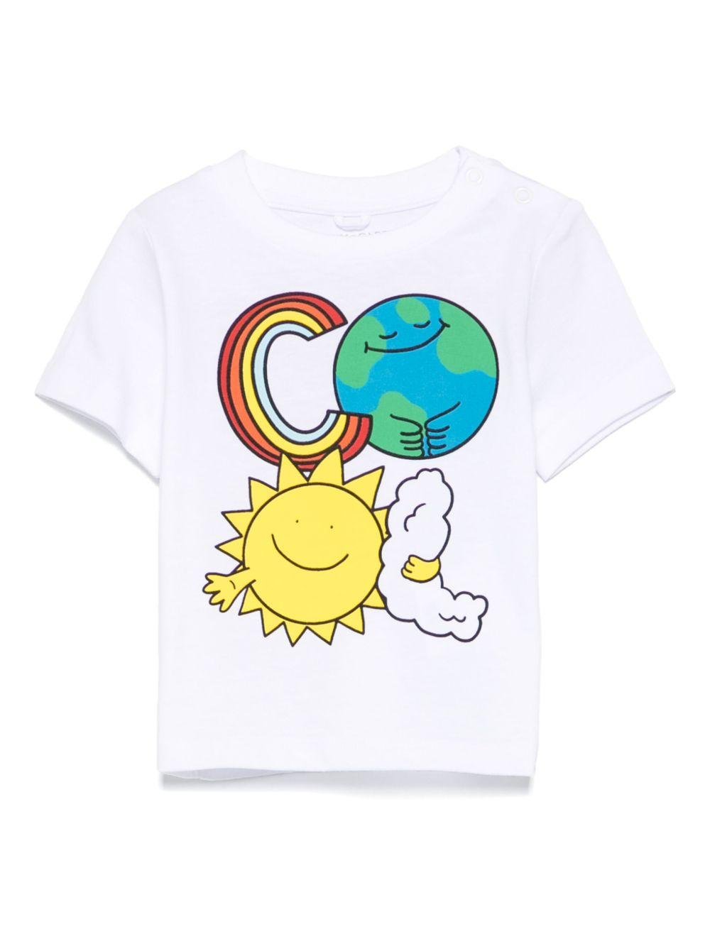 T-shirt per neonata Stella McCartney Kids bianco con stampa grafica - Rubino Kids