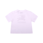 T-shirt per neonati Burberry Kids bianca con logo equestre sul davanti - Rubino Kids