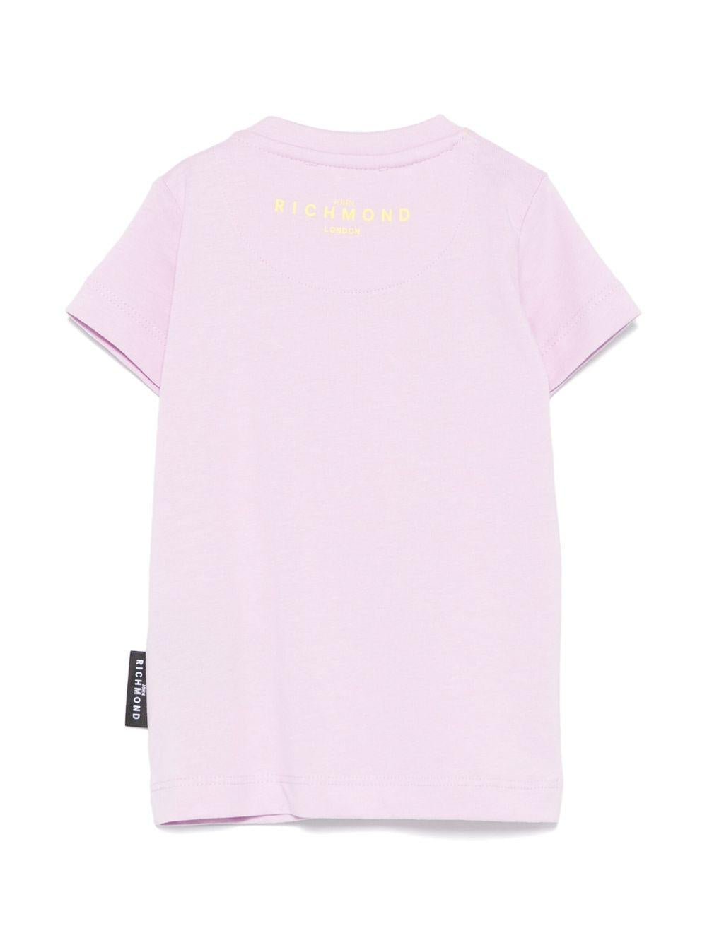 T-shirt per neonati John Richmond Junior lilla con logo - Rubino Kids