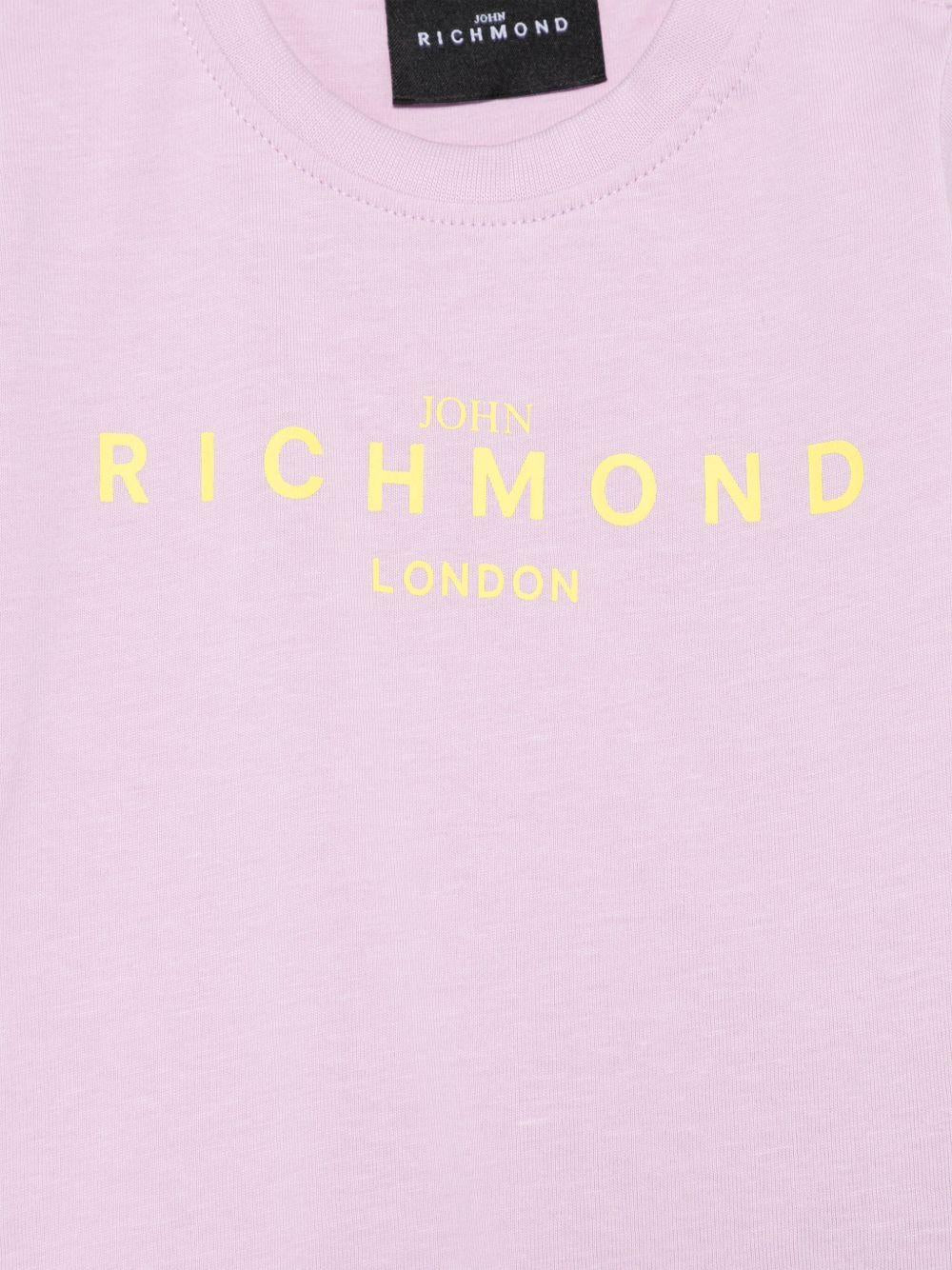 T-shirt per neonati John Richmond Junior lilla con logo - Rubino Kids
