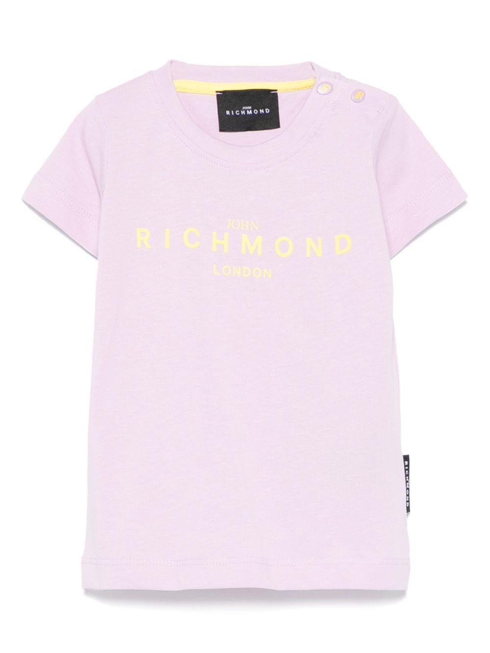 T-shirt per neonati John Richmond Junior lilla con logo - Rubino Kids