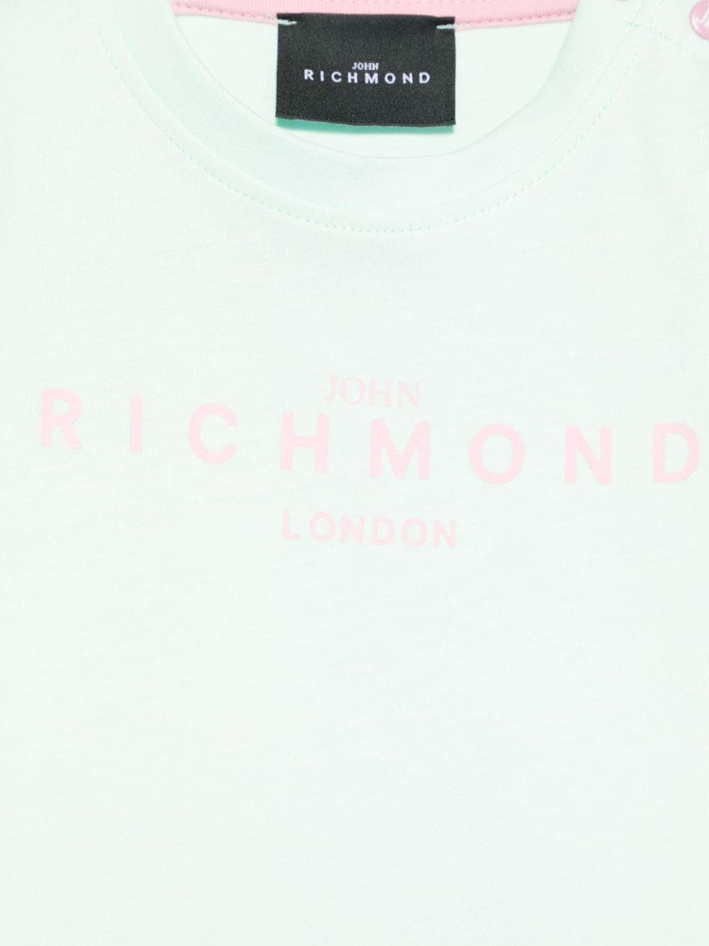 T-shirt per neonati John Richmond Junior verde con logo - Rubino Kids