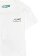 T-shirt per neonati Kenzo Kids bianca con logo sul petto - Rubino Kids