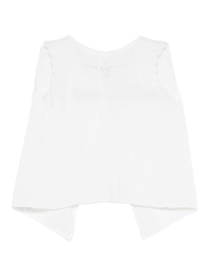 T-shirt per neonati Mariella Ferrari bianca con dettagli ricamati