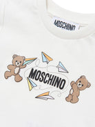 T-shirt per neonati Moschino Kids bianca con due Teddy Bear - Rubino Kids