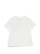 T-shirt per neonati Moschino Kids bianca con logo sul davanti - Rubino Kids
