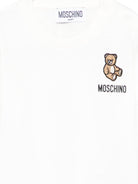 T-shirt per neonati Moschino Kids bianca con ricamo orsetto - Rubino Kids