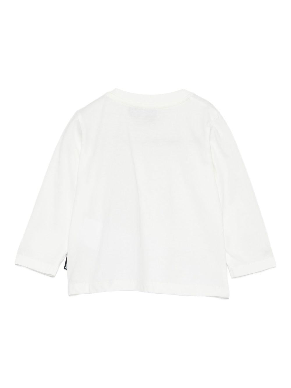 T-shirt per neonati Moschino Kids bianco con motivo Teddy Bear - Rubino Kids