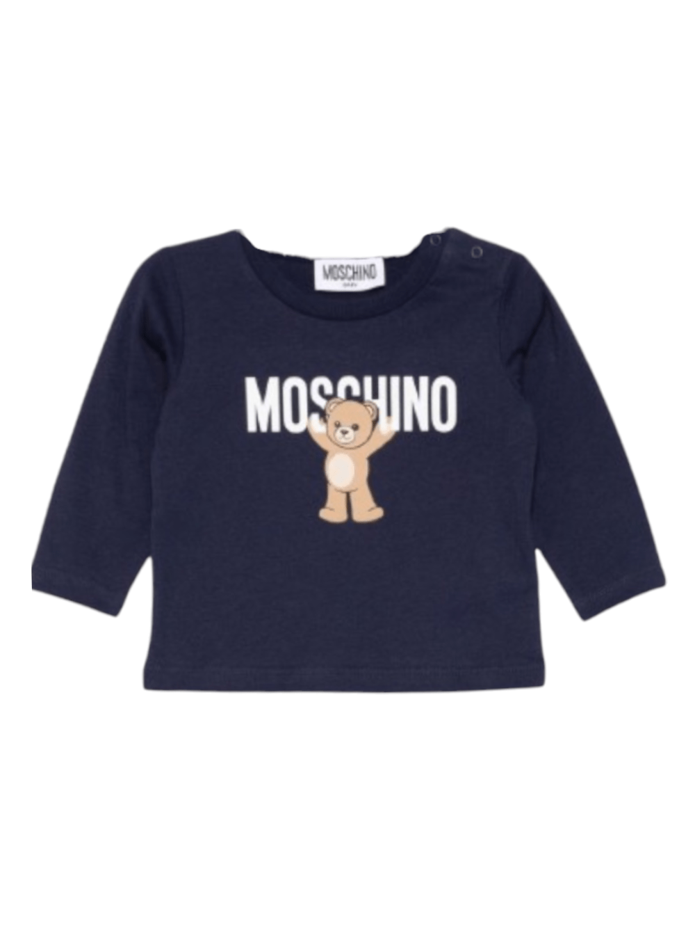 T-shirt per neonati Moschino Kids blu con motivo Teddy Bear - Rubino Kids
