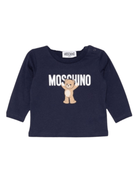 T-shirt per neonati Moschino Kids blu con motivo Teddy Bear - Rubino Kids
