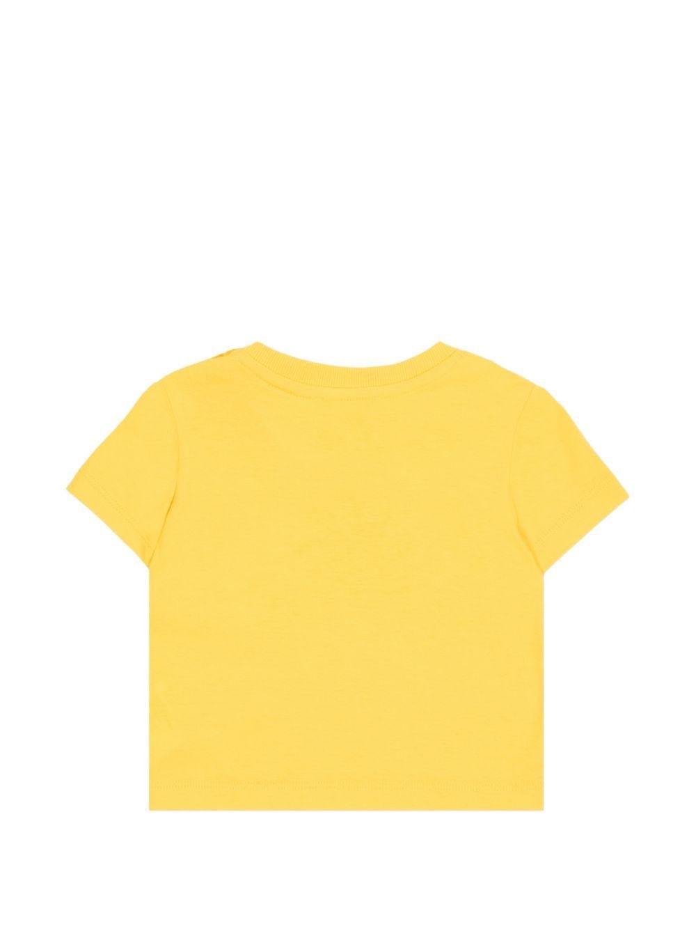 T-shirt per neonati Moschino Kids gialla con logo sul davanti - Rubino Kids