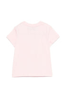 T-shirt per neonati Moschino Kids rosa con dettagli ricamati - Rubino Kids