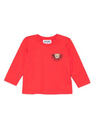T-shirt per neonati Moschino Kids rosso con motivo Teddy Bear - Rubino Kids
