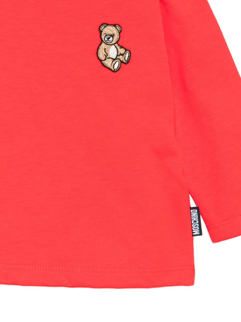 T-shirt per neonati Moschino Kids rosso con motivo Teddy Bear - Rubino Kids