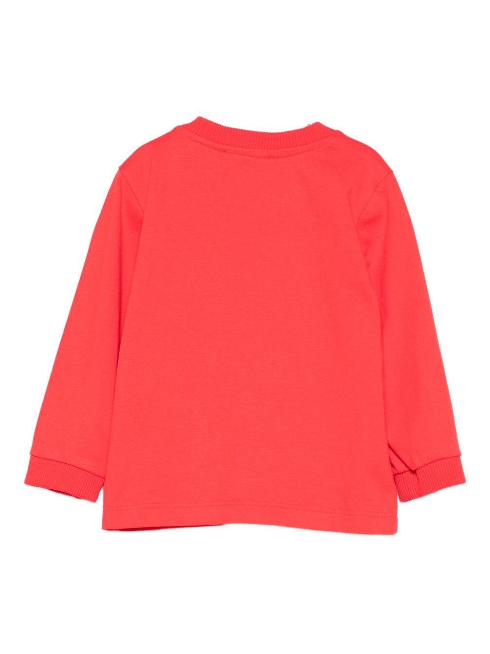 T-shirt per neonati Moschino Kids rosso con stampa grafica - Rubino Kids