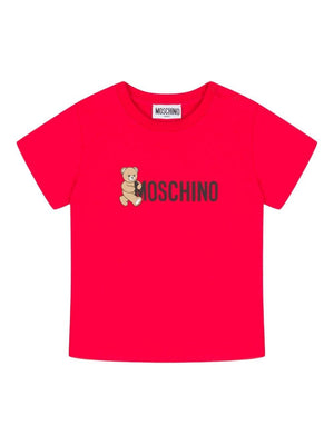 Moschino Kids red baby T-shirt with Teddy Bear print
