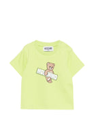T-shirt per neonati Moschino Kids verde con stampa Teddy Bear - Rubino Kids