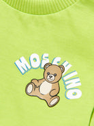 T-shirt per neonati Moschino Kids verde con stampa Teddy Bear sul davanti - Rubino Kids