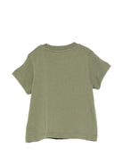 T-shirt per neonati Moschino Kids verde con stampa tre Teddy Bear - Rubino Kids