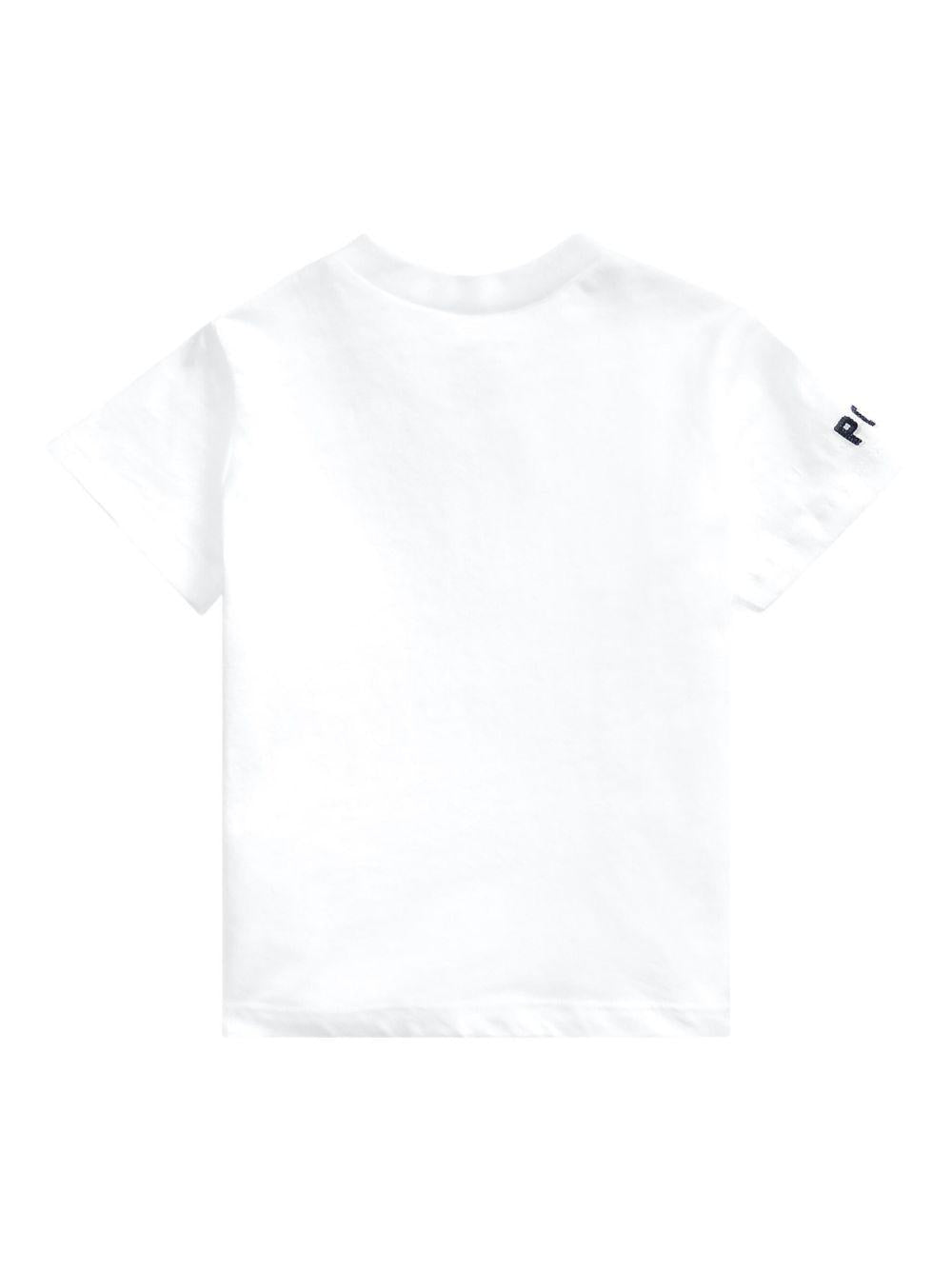 T-shirt per neonati Polo Ralph Lauren Kids bianca con stampa Polo Bear - Rubino Kids