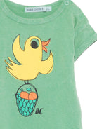 T-shirt per neonato Bobo Choses verde con stampa grafica Flying Oranges - Rubino Kids
