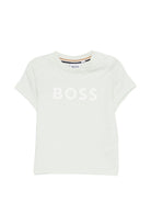 T-shirt per neonato Boss Kids verde chiaro con logo - Rubino Kids