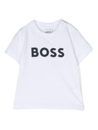 T-shirt per neonato BOSS Kidswear bianco con stampa - Rubino Kids