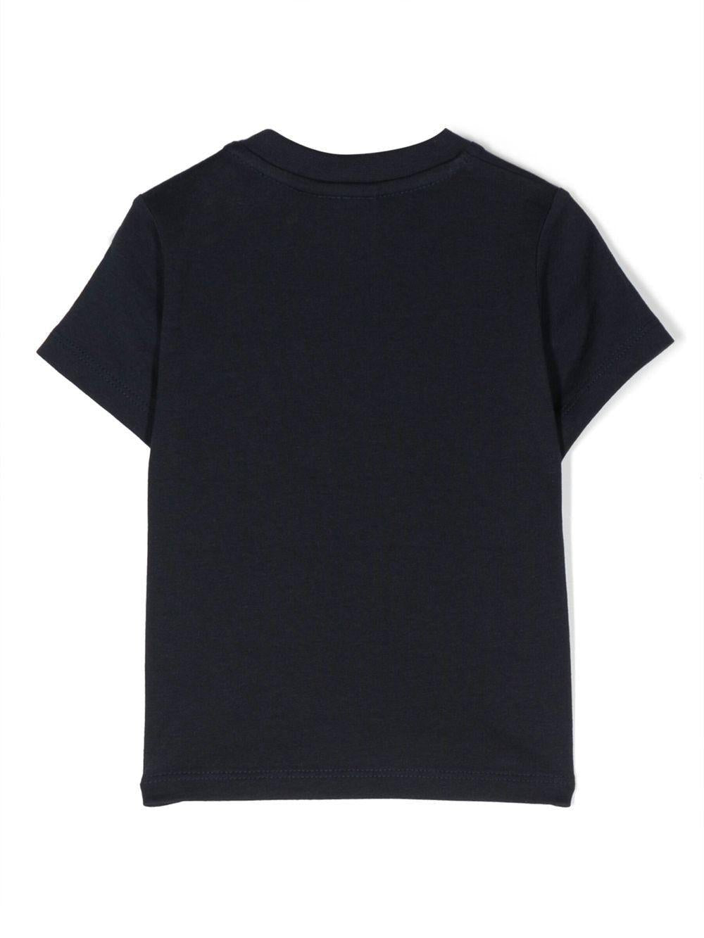T-shirt per neonato BOSS Kidswear blu con stampa - Rubino Kids