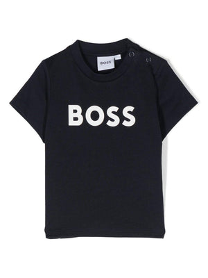 BOSS Kidswear baby boy's T-shirt in blue with print